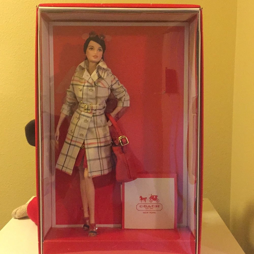 Coach Plaid Doll with Red Bag